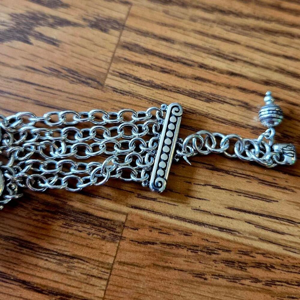 BRIGHTON "Rosalie Shine" Floral and Multi-Strand Silver Bracelet - Picture 4 of 7